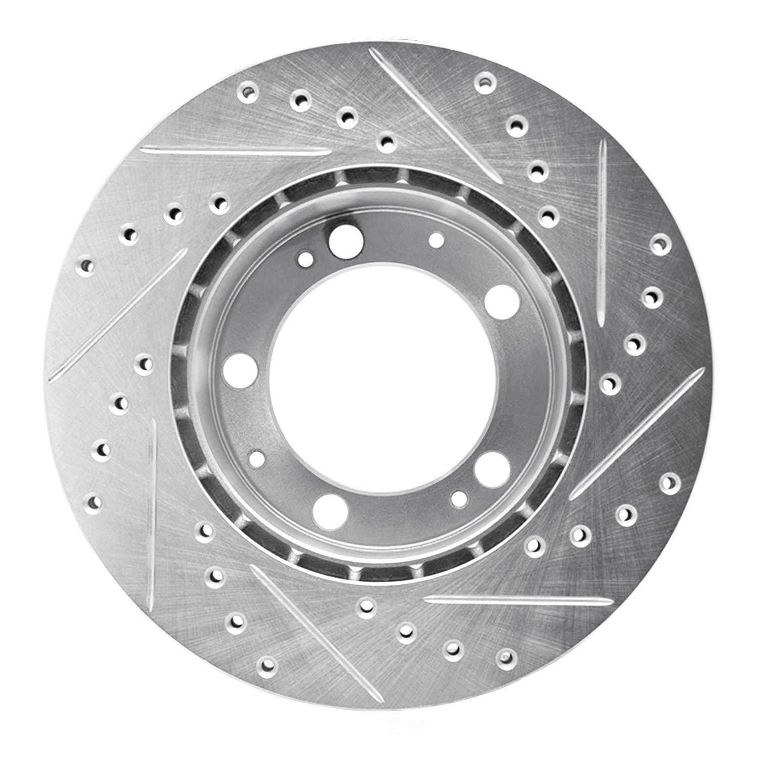 Dynamic Friction Company 631-02022L DFC Brake Rotor - Drilled And Slotted - Silver