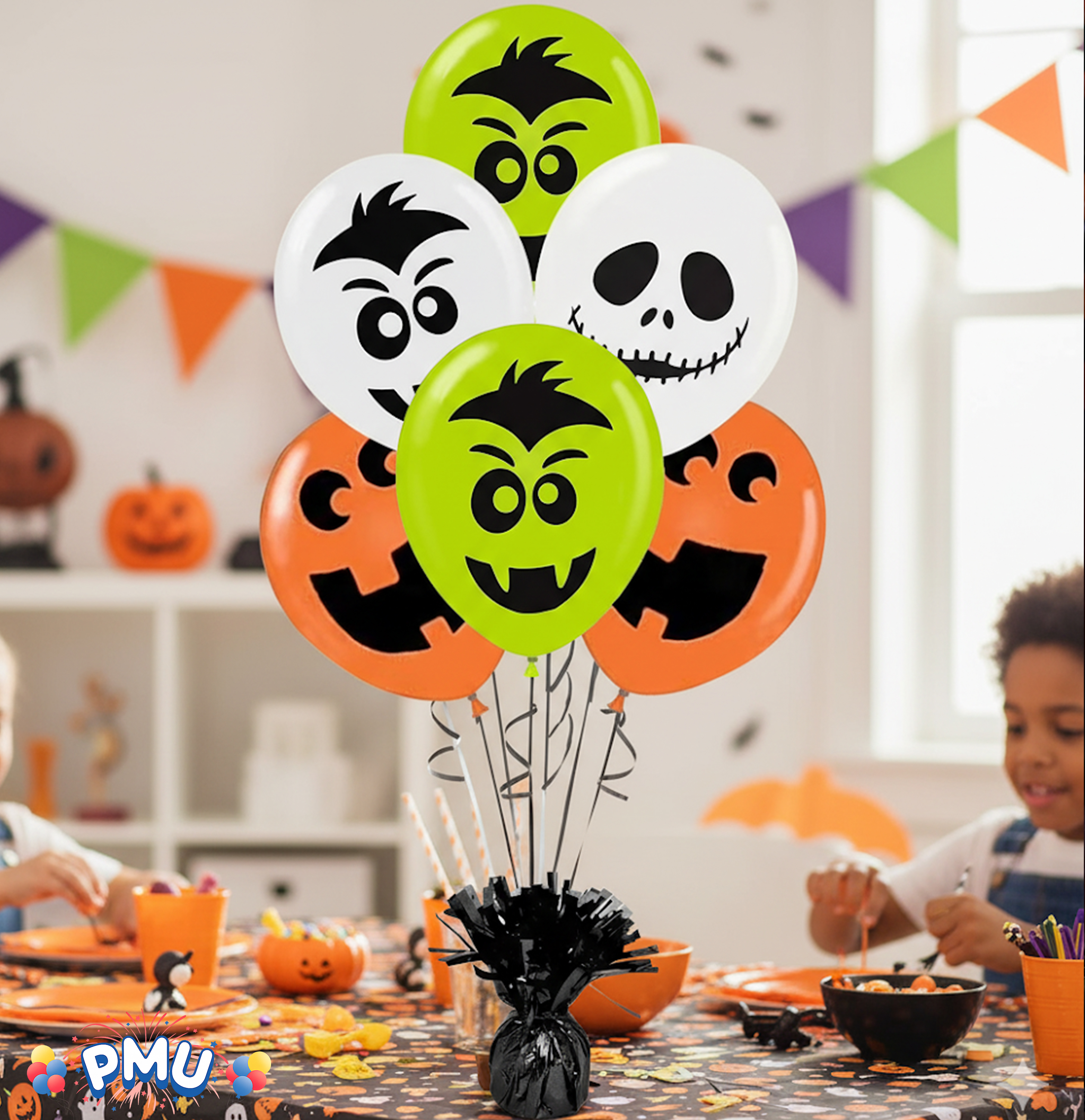PMU Halloween Balloons Laughing Faces 11 Inch Balloon Assortment (50/Pkg) Pkg/1