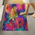 thumbnail image 4 of 2 Piece Soft Bathroom Rug Set Colorful and Bright Floral Pattern Bath Mat and U-Shaped Toilet Contour Rug (16"x24"+20"x24"), 4 of 7