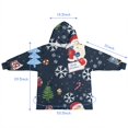 thumbnail image 7 of Dark Blue Christmas Santa Pattern Blanket Hoodies for Kids 6-13YR Oversize Wearable Blanket Hoodies for Boys Girls Teens, 7 of 7