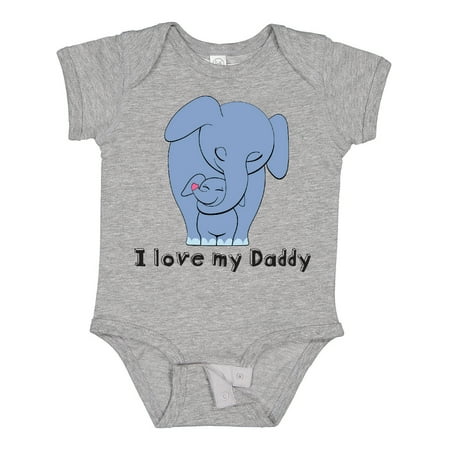 

Inktastic I Love My Daddy Elephant Blue Gift Baby Boy Bodysuit