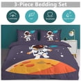 thumbnail image 5 of 3 Pcs Soft Bedding Set, Includes 1 Duvet Cover with Zipper And 2 Pillow,Shams Cartoon Space Astronaut King(102"×90"), 5 of 8