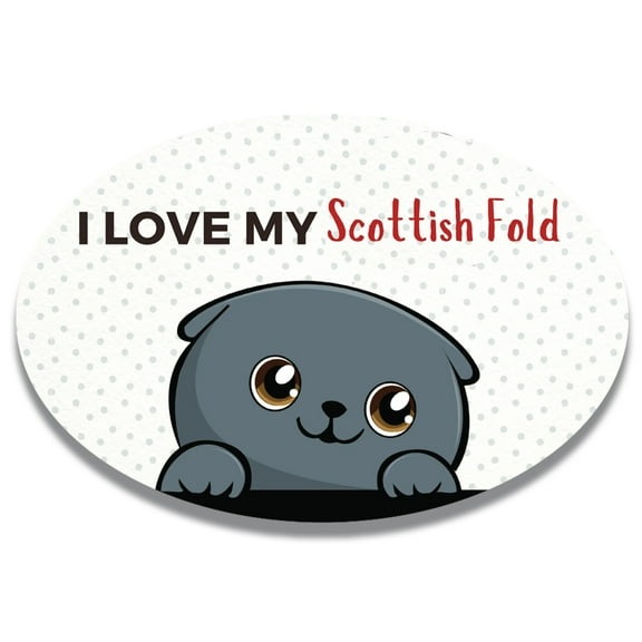 Magnet Me Up I Love My Scottish Fold Cute Cat Breed Car Magnet Decal, 4x6 inches