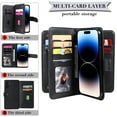 thumbnail image 5 of for Samsung Galaxy A15 Case, Heavy Duty Protection Wallet with Magnetic Case, 10 Card Slots, 2 in 1 Folio Flip Premium PU Leather Wallet Kickstand Case for Samsung Galaxy A15 - Winered, 5 of 6