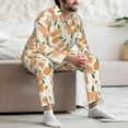 thumbnail image 5 of Salouo Peaches Print Button-Front Long Sleeve Pajama Set for Men, Soft 2Pjs Men's Long Sleeve Sleepwear -XX-Large, 5 of 7