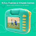 thumbnail image 2 of Contixo Waterproof Kids Camera, 1080p HD Digital Camera Toy with 5x Zoom and Built-In Games, Green, 2 of 7
