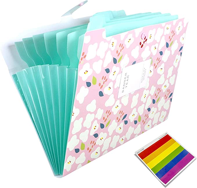 Expanding Files Folder 8 Pockets A4 Accordion File Organizer,Index