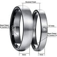 thumbnail image 4 of 4mm Duo Tone Tungsten Carbide Rings for Men Women Brushed Finish Couple Wedding Band Sets Comfort Fit Size 5-12, 4 of 5