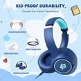 thumbnail image 5 of Kids Headphones Wired for School, 85/94dB Volume Limit, Wired Over Ear Headphones for Kids Boys Girls with Microphone, Stereo Sound 3.5mm Cord for Kindle Tablet Airplane Travel, Navy Blue, 5 of 7