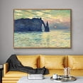 thumbnail image 3 of IDEA4WALL Framed Canvas Art Wall Decor Claude Monet's ?tretat, Sunset Decorative Historic Cultural Oil Painting Traditional Fine Art Abstract Scenic Colorful for Dorm Home Office - 16"x24" Natural, 3 of 5