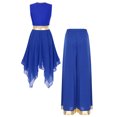 thumbnail image 2 of Jowowha Womens Liturgical Dance Sleeveless Dress Wide Leg Pants 2-piece Performance Outfit Royal Blue M, 2 of 7