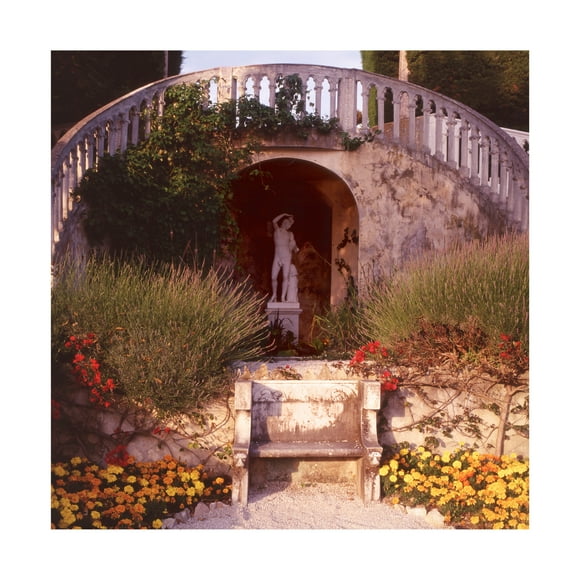 Canvas Wall Art - Alan Blaustein 'French Jardin No. 40' Wall Art for Living Room, Bedroom, or Office Décor by Trademark Fine Art - 14 x 14 Inches