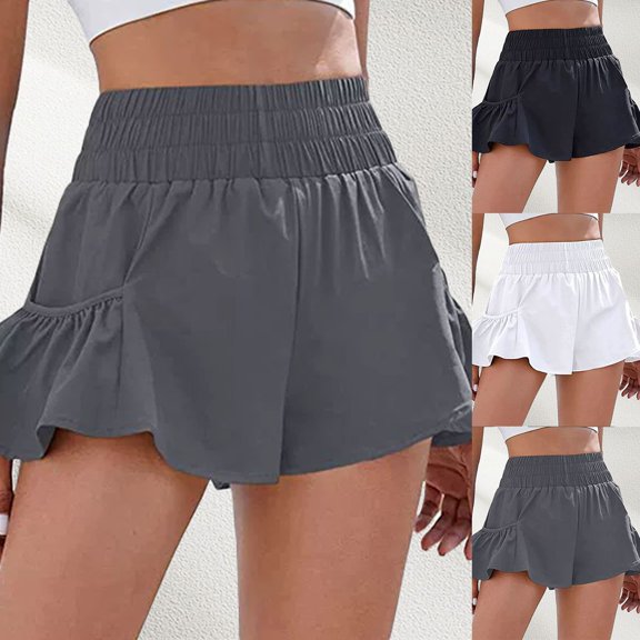 CAIXIA Athletic Skorts for Women High Waisted Running Shorts for Women Relaxed Fit Athletic Workout Gym Shorts Yoga Shorts for Women Dolphin Shorts Womens Shorts with Pockets