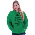thumbnail image 3 of Keep Calm Shamrock On St Patrick's Unisex Plus Size Hoodie Brisco Brands 4X, 3 of 6