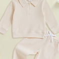 thumbnail image 4 of HFHAPW Toddler Boy Clothes Fall Outfits Knit Collared Pullover Sweatshirt Pants Winter Clothing 0 6 12 18 Months 2T 3T 4T 5T 6T 7T 8T 9T(White,3-4 Y), 4 of 4