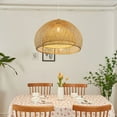 thumbnail image 2 of Arturesthome Bamboo Pendant Light for Kitchen Island Wicker Chandelier Lighting Handmade Woven Hanging Ceiling Light Lampshade for Living Room Bedroom, 2 of 14