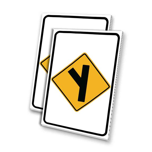 Side Road at Angle Left (24" X 36") 4mm Corrugated Plastic Panel, Graphics Applied To 1 Side (Pk of 2)