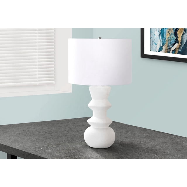 Monarch Specialties Lighting, 26"h, Table Lamp, Cream Ceramic, Ivory / Cream Shade, Contemporary