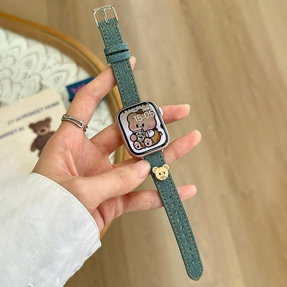 T Gift Of compatible Apple Watch Ultra 2 Ultra 49mm / 9 8 7 45mm / 6 5 4 SE (2023) SE (2022) SE 44mm / 3 2 1 42mm Denim Watch Strap