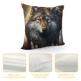 thumbnail image 4 of COMIO Throw Pillow Cover Case Decorative Square Cushion Covers Pillowcase for Sofa Couch Bed,Wolf Feather Art, 4 of 5