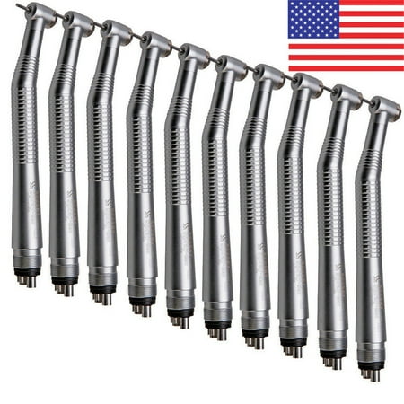 10 Pcs Single Water Spary Standard Head Dental High Speed Handpiece Tips Push Button 4Hole Kit Dentist Equipment