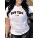 thumbnail image 1 of New York Letter Print T-shirt, Short Sleeve Crew Neck Casual Top For Summer & Spring, Women's Clothing, 1 of 5