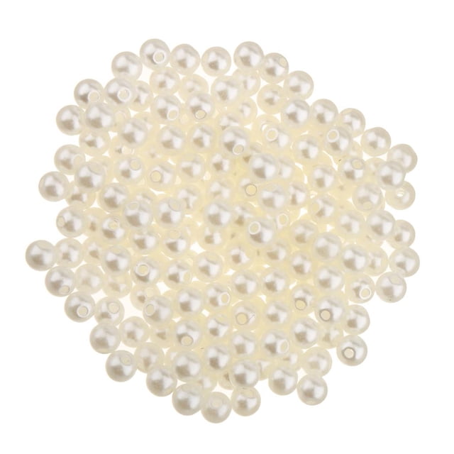 200Pcs 6mm Charm Eyecathcing de Imitación de para Accesorios DIY - Beige perfecl Perlas sueltas de espaciadores
