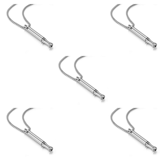 kurtrusly Personnalisé Collier de Respiration Pleine Conscience en Acier Inoxydable Personnaliser Argent 5Set