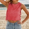 thumbnail image 2 of Gpoecd Camisoles à Col Rond pour Femmes Débardeurs Stylés pour Tous les Jours Design à Col Rond avec Détail Corde pour Tenues d'Été avec Jeans Camisoles pour Femmes Rouge,G, 2 of 6