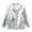 Gray, variant on Toddler Fashion Casual Loose Solid Shiny Stand Collar Zip Up Jacket Long Sleeve Warm Fall