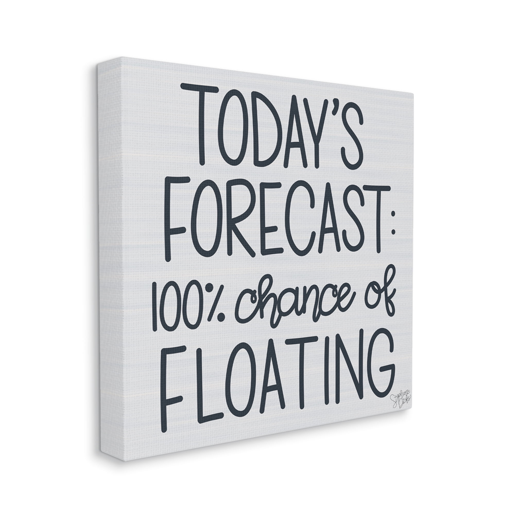 Stupell Today's Forecast Floating Grey Phrase Landscape Painting Gallery Wrapped Canvas Print Wall Art