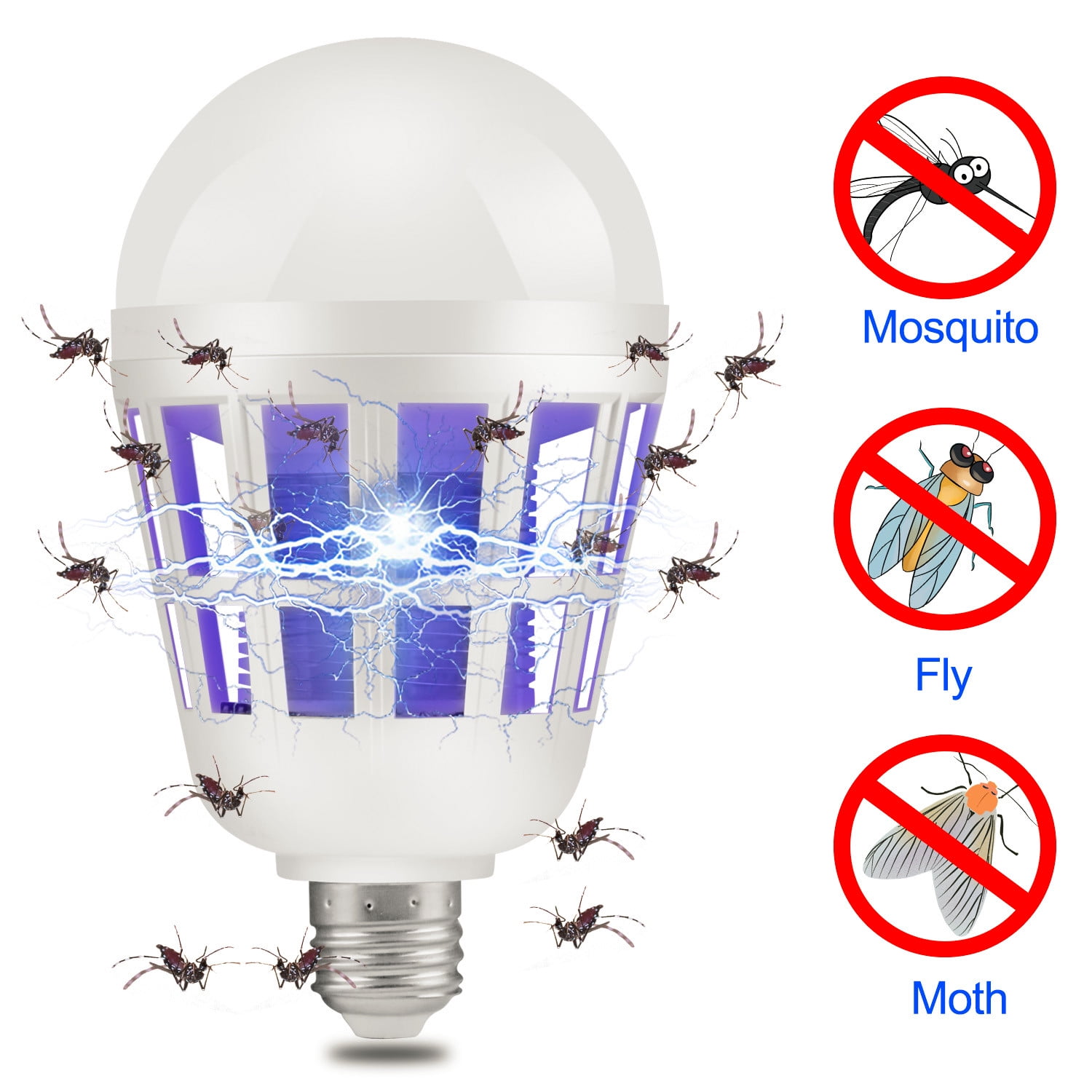 2 in 1 8W E27/USB Mosquito Killer LED Lamp Anti Insect Home Light Bulb Outdoor 