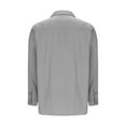 thumbnail image 4 of pstuiky camisa de manga larga para hombre, Camiseta lisa de manga larga con cuello vuelto para hombre, informal, elegante, cómoda, con bolsillos, botones y cremallera. salir tops xxxl, 4 of 6