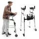 thumbnail image 1 of Andador plegable de pie con reposabrazos - Andador de aluminio de altura ajustable con bolsa pequeña, andador estándar para personas mayores, andador de plataforma con soporte para brazos, andador ver, 1 of 5