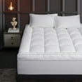 thumbnail image 4 of Pillow Top Mattress Topper Cooling King, Extra Thick Mattress Topper 1000 GSM Down Alternative, Cotton Soft Plush Bed Topper 8-24" Deep Pocket(white), 4 of 18