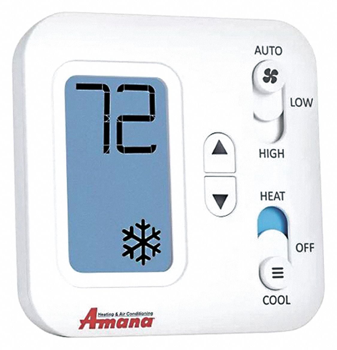 Amana NonProgrammable Thermostat, 2Stage Heat / 1Stage Cool or Heat
