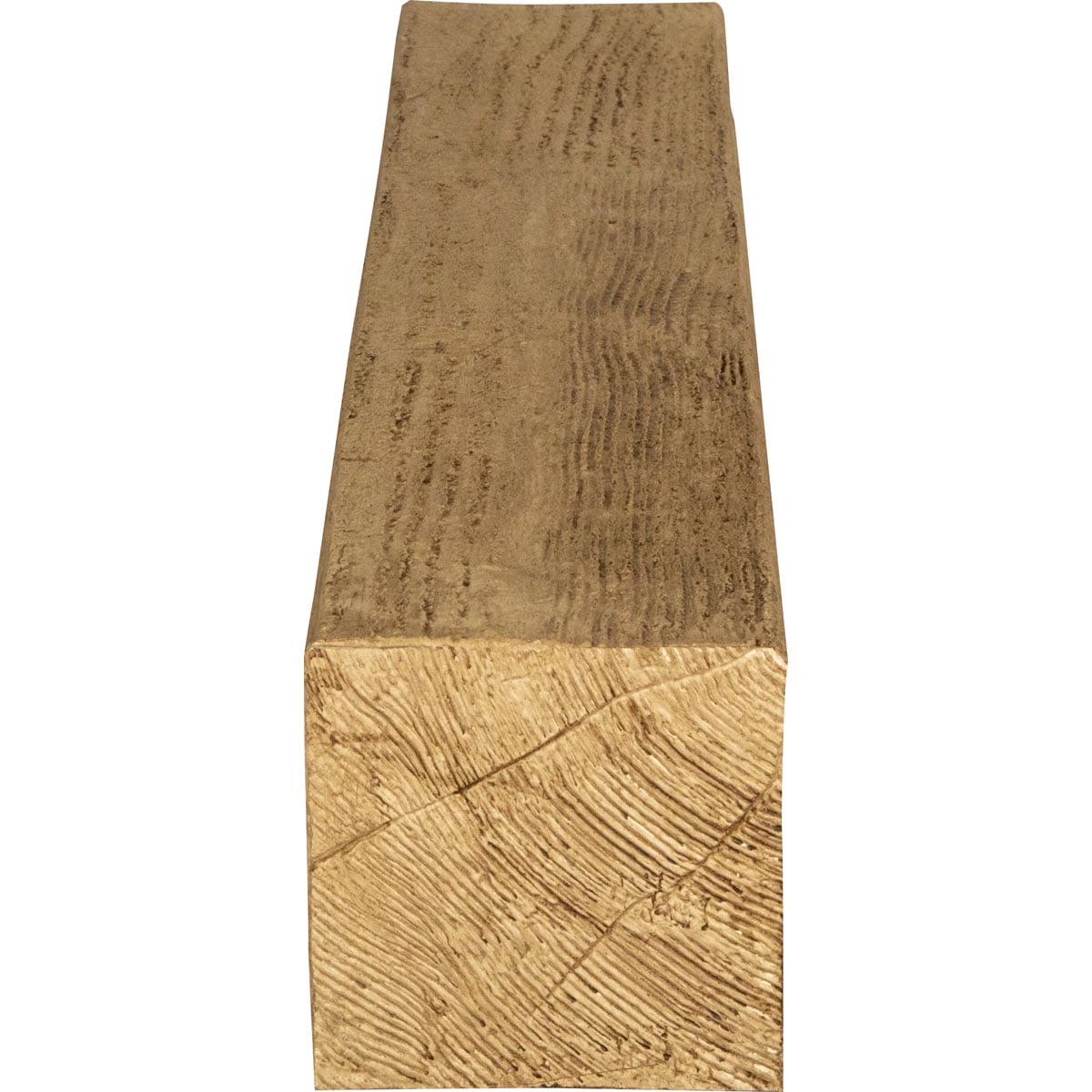 Ekena Millwork 4"H x 6"D x 72"W Rough Sawn Faux Wood Fireplace Mantel, Natural Pine