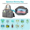 thumbnail image 4 of Diaper Bag TeqHome Tote Nappy Changing Bags with 14 Pockets 2 Burp Cloths Multifunction Travel Diaper Bag Organizer with Pacifier Case Adjustable Straps Grey, 4 of 12
