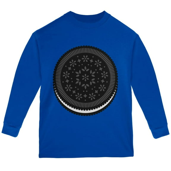 Halloween Sandwich Cookie Costume Milk Dunking Youth Long Sleeve T Shirt Royal YXL