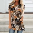 thumbnail image 2 of Camisetas de cuello redondo para mujer Camisetas con estampado vintage Camisetas de manga corta Blusa Tops Fridja  bn4497, 2 of 5