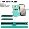 thumbnail image 4 of case for Google Pixel 6 Pro Mandala Wallet Case,Slim 3D Flip Leather Magnetic Closure with Credit Card Holder & Hand Strap Flip Folio Closure Phone Case for Google Pixel 6 Pro MTL Green, 4 of 14
