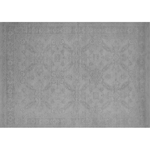 Ahgly Company Machine Washable Indoor Rectangle Oriental Gray Industrial Area Rugs, 8' x 12'