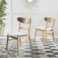 thumbnail image 2 of GDF Studio Isador Mid Century Modern Fabric Upholstered Wood Dining Chairs, Set of 2, Light Beige and Natural Oak, 2 of 11