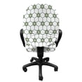 thumbnail image 3 of Abstract Office Chair Slipcover, Repeating Oriental Style Traditional Mosaic Tiles Design Inspired Ornaments, Stretch Decorative Fabric Cover, Standard Size, White Olive Green, by Ambesonne, 3 of 5