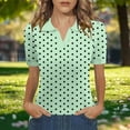 thumbnail image 3 of Posijego Womens Summer Tops Polka Dot Print Short Sleeve T-Shirts Collared Golf Tennis Shirts Casual Dressy Blouses for Ladies, 3 of 5