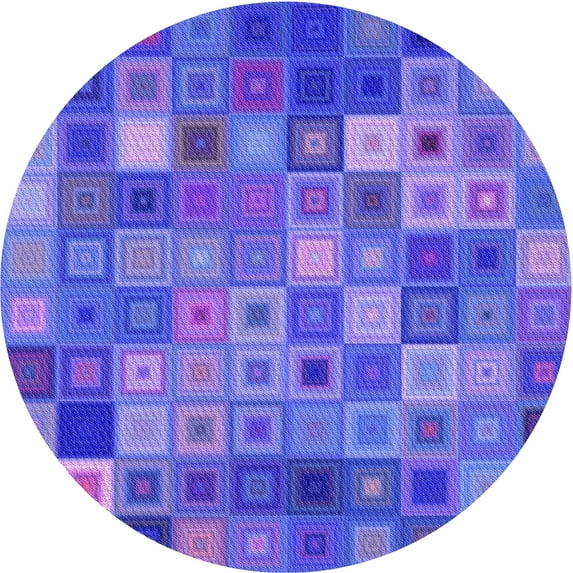 Ahgly Company Indoor Round Patterned Crocus Purple Area Rugs, 6' Round