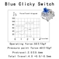 thumbnail image 2 of Interruptor Fejwlvs ZhouWang azul de 3 pines 60gf para teclado mecánico, 2 of 6