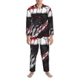 thumbnail image 3 of Sikiie Fierce Red Viper Graphic Art Mens Pajama Set, Soft Warm Long Sleeve Sleepwear, Cozy Button-Down Pjs for Men-XX-Large, 3 of 7