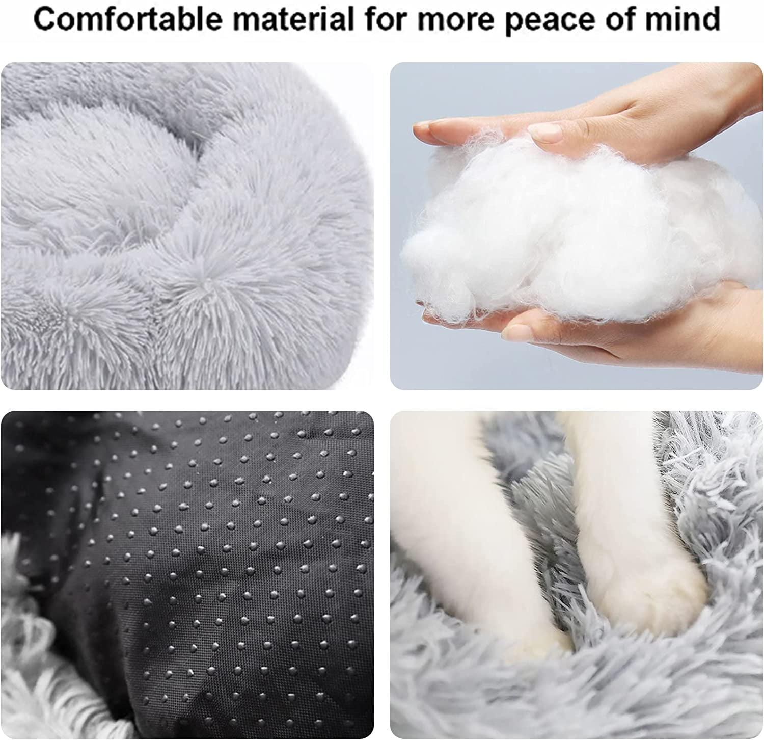 Charlore Dog Bed & Cat Bed, Anti-Anxiety Puppy Bed Warming Cozy Round Soft Pet Bed, Machine Washable Calming Donut Bed