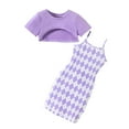 thumbnail image 1 of Ensemble 2 Pcs Robe d'Été Sans Manches pour Filles et Haut Court à Manches Courtes Taille 6-7 Ans Tenues Mode Filles, 1 of 6